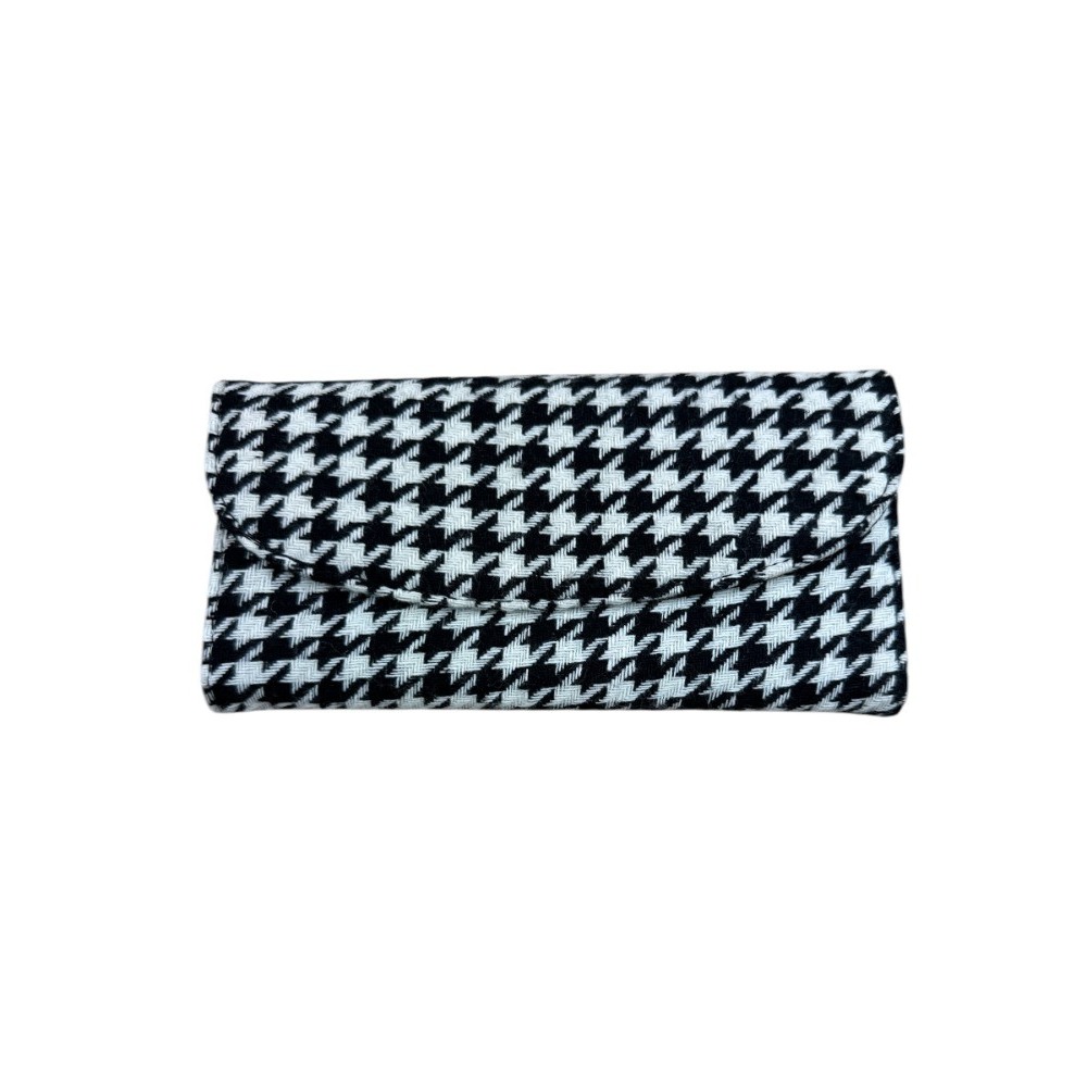 The Metropolitan Wallet Houndstooth Tri-Fold Organizer Black White Nwt 7.5x3.5